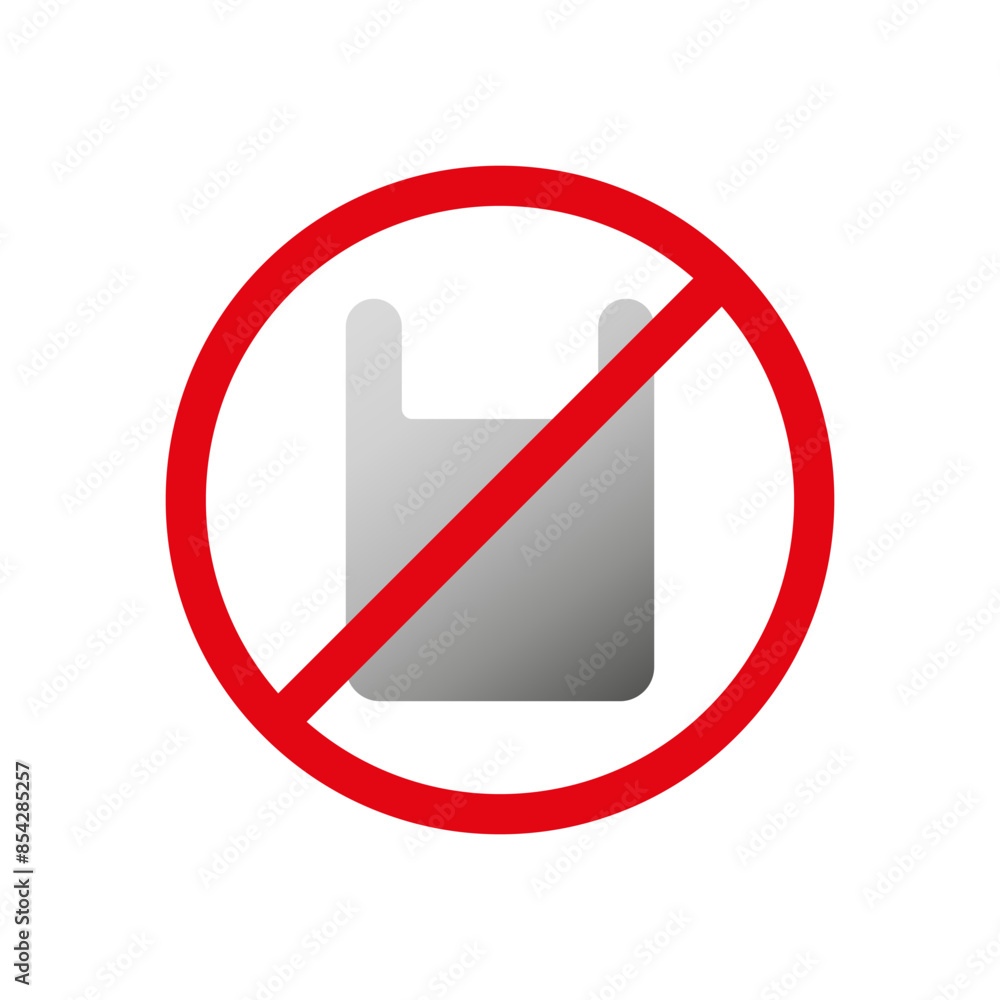 No plastic bag. Prohibition sign. Red circle symbol. Vector illustration. No plastic bag. Prohibition sign. Red circle symbol. Vector illustration.