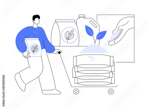 Soil fertilizers isolated cartoon vector illustrations.