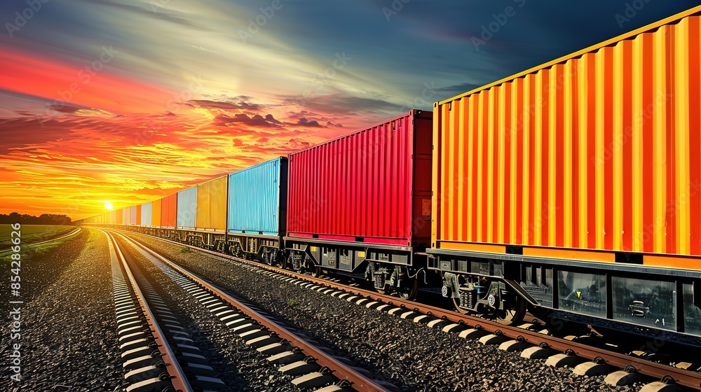 Fototapeta premium logistic inland port with container