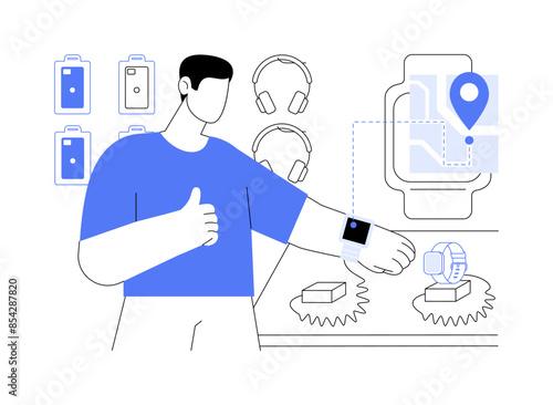 Sport electronics department isolated cartoon vector illustrations.