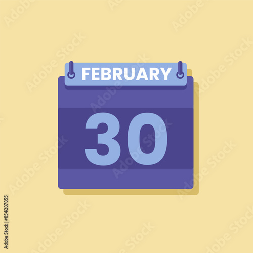 Calendar date month icon flat february vector