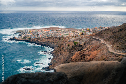 Vantage viewpoint over the village of Ponta do Sol, Santo Antao, Cabo verde photo