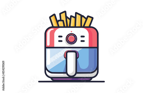 Air fryer color icon vector, isolated on white background. Beautiful air fryer icon.
