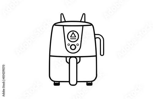 Black air fryer icon isolated on white background. Beautiful Air fryer icon.