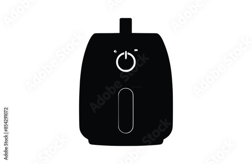 Black air fryer icon isolated on white background. Beautiful Air fryer icon.