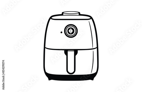 Black air fryer icon isolated on white background. Beautiful Air fryer icon.