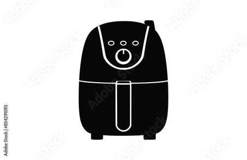 Black air fryer icon isolated on white background. Beautiful Air fryer icon.