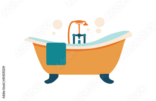 Colorful bath icon isolated on white background.