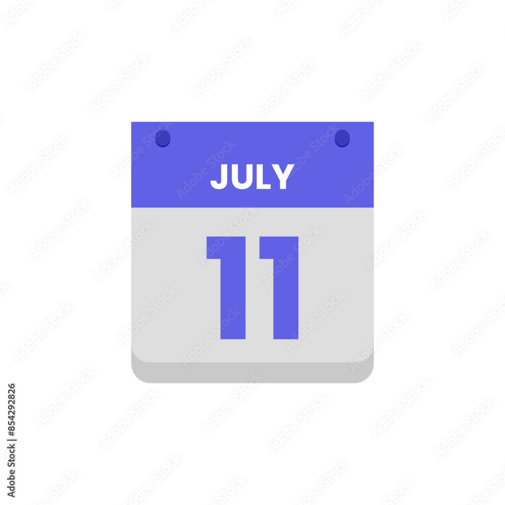 Calendar date month icon flat july vector Calendar date month icon flat july vector