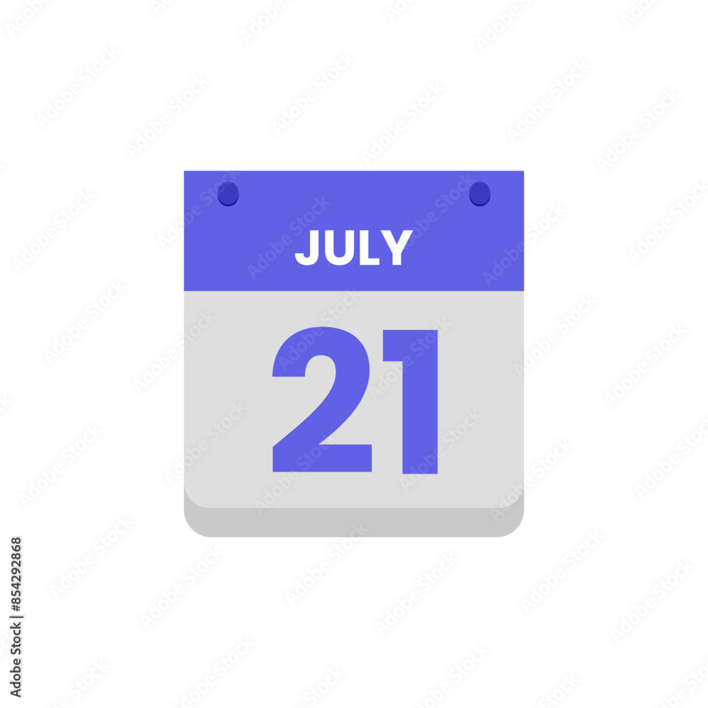 Fototapeta premium Calendar date month icon flat july vector