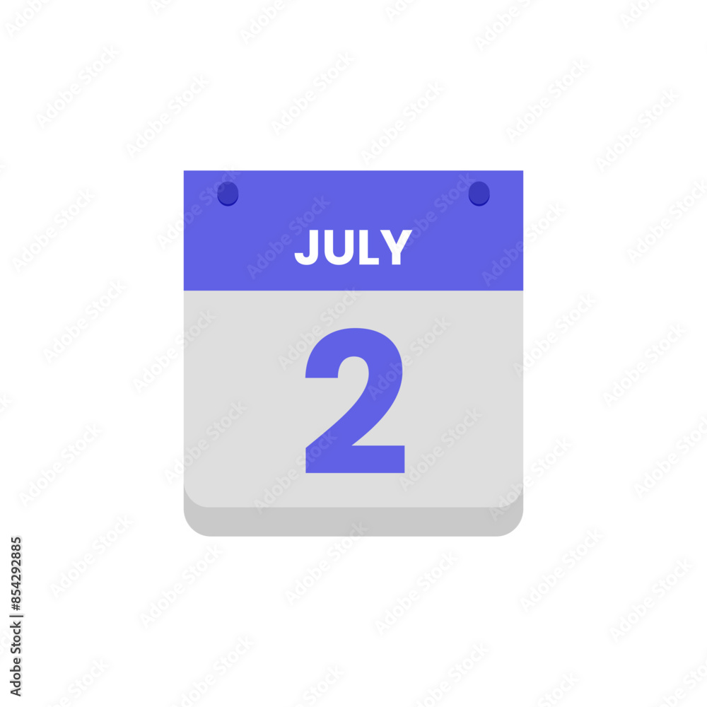 Calendar date month icon flat july vector Calendar date month icon flat july vector