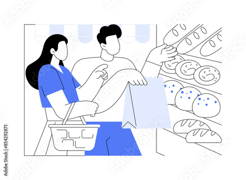 Bakery department isolated cartoon vector illustrations.