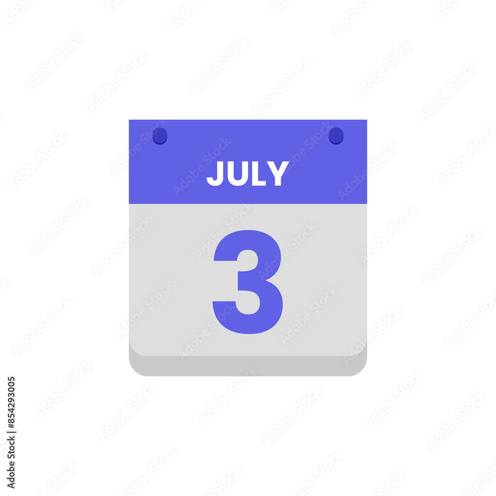 Calendar date month icon flat july vector Calendar date month icon flat july vector