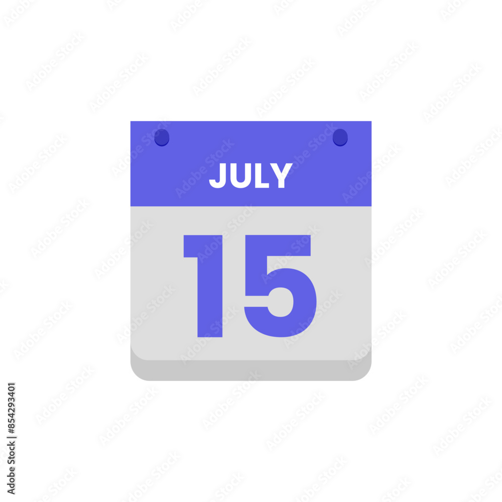 Calendar date month icon flat july vector Calendar date month icon flat july vector