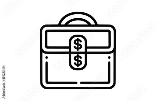 Black cash box icon isolated on white background. Beautiful Cash box icon.
