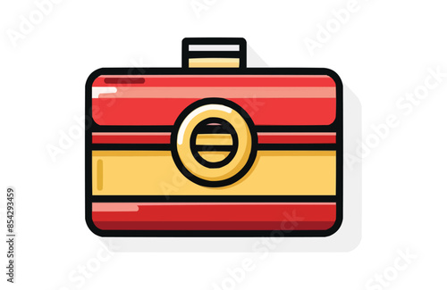 Colorful cash box icon isolated on white background.