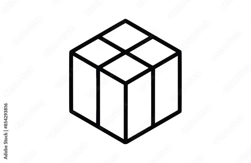 Black Cube icon isolated on white background. Beautiful Cube icon. Black Cube icon isolated on white background. Beautiful Cube icon.