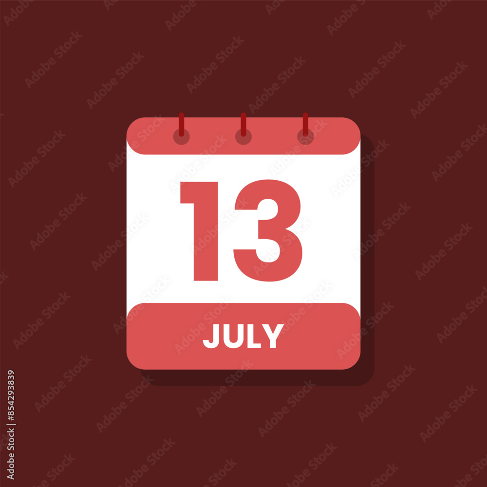 Calendar date month icon flat july vector Calendar date month icon flat july vector