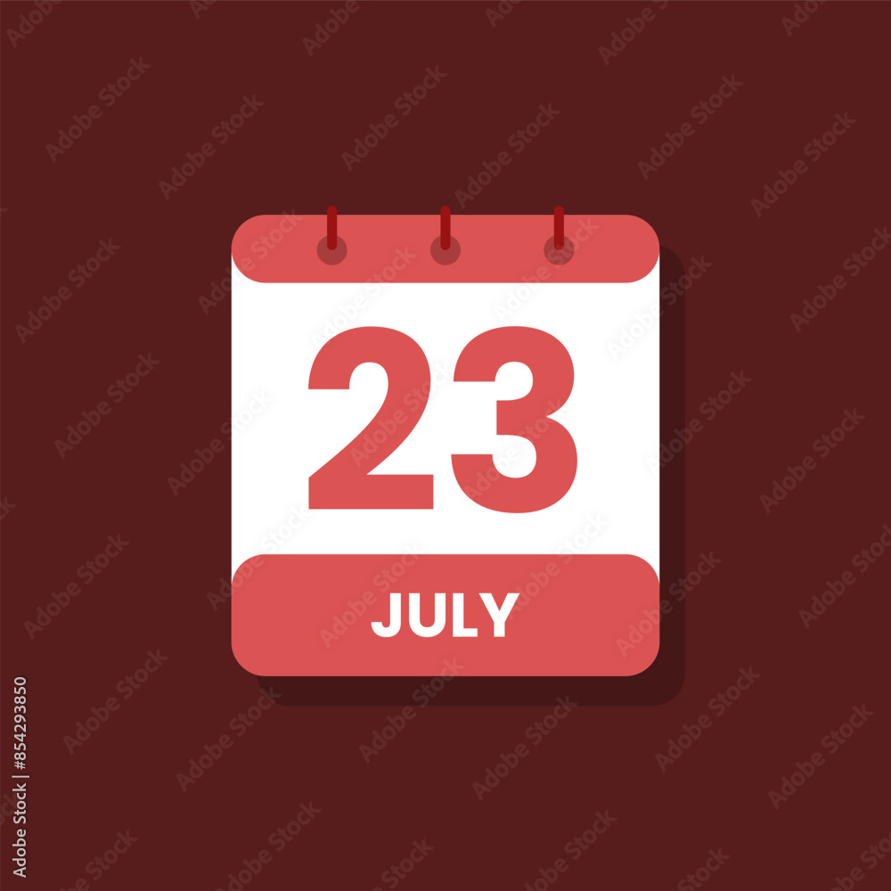 Calendar date month icon flat july vector Calendar date month icon flat july vector