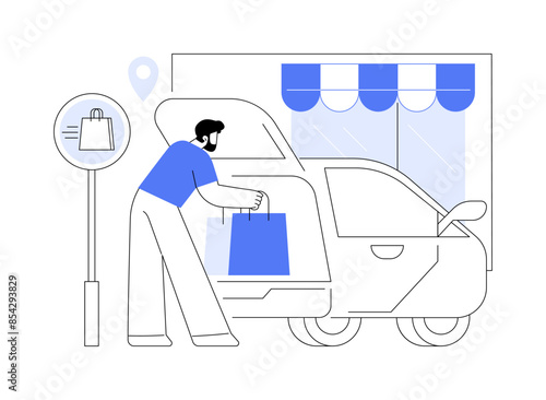 Customer pick up goods isolated cartoon vector illustrations.