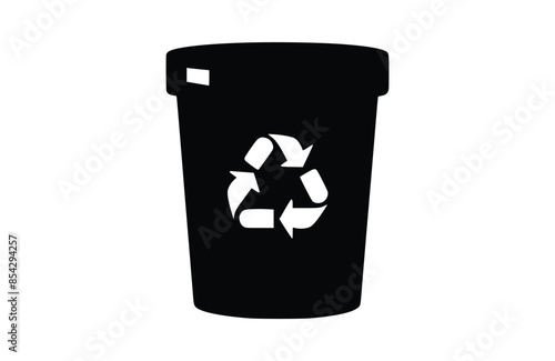 Delete black icon, isolated on white background. Vector illustration.