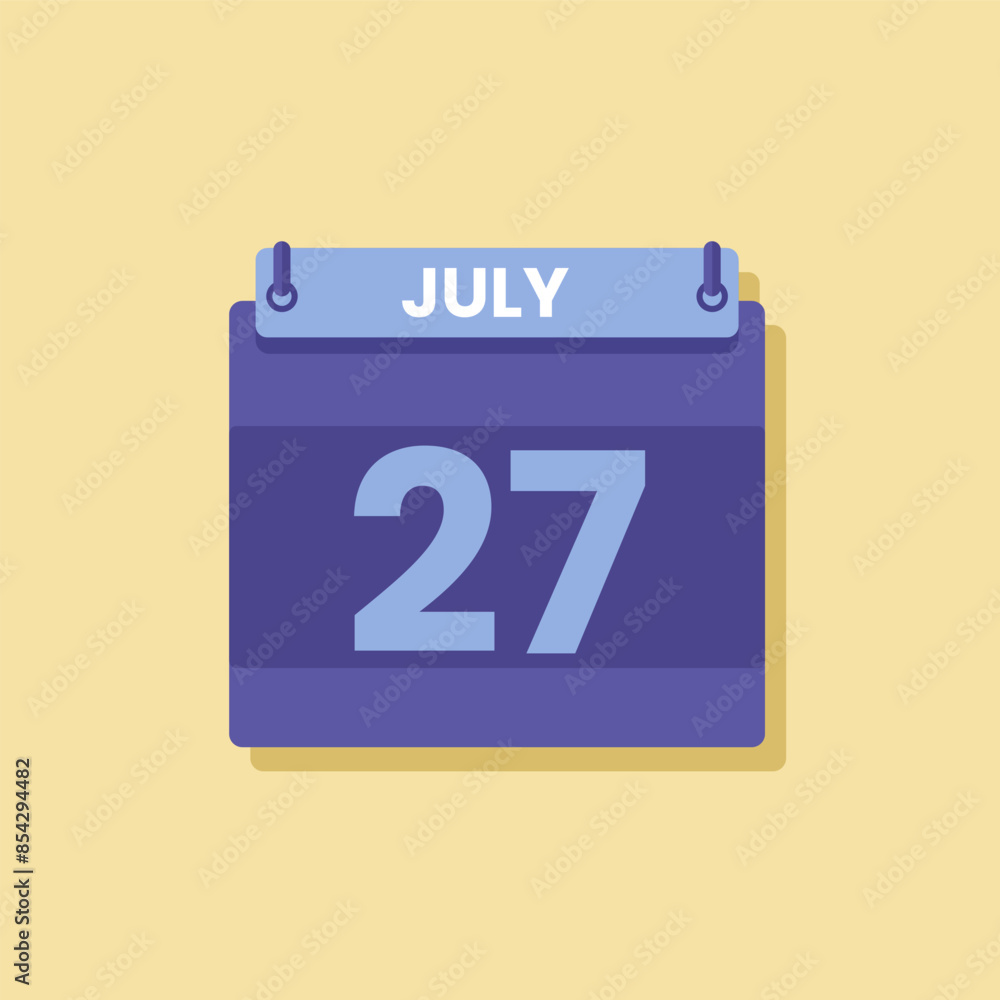 Calendar date month icon flat july vector Calendar date month icon flat july vector