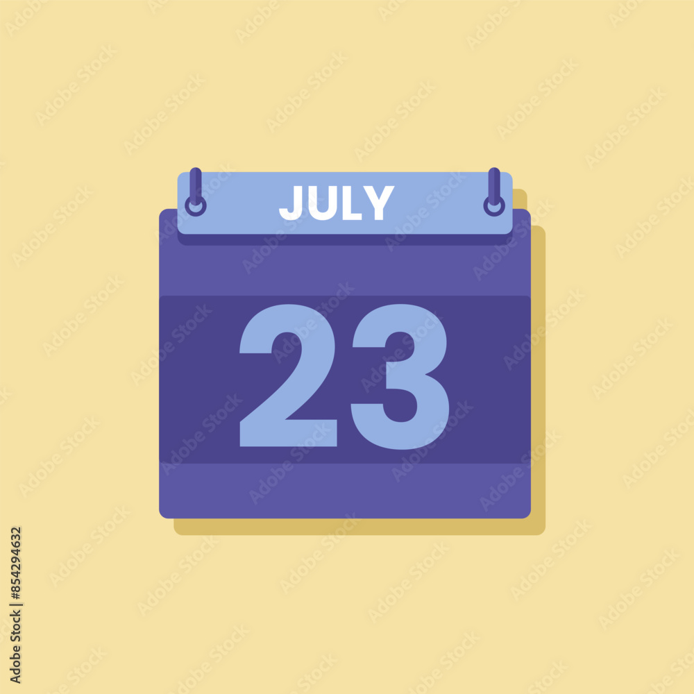 Calendar date month icon flat july vector Calendar date month icon flat july vector