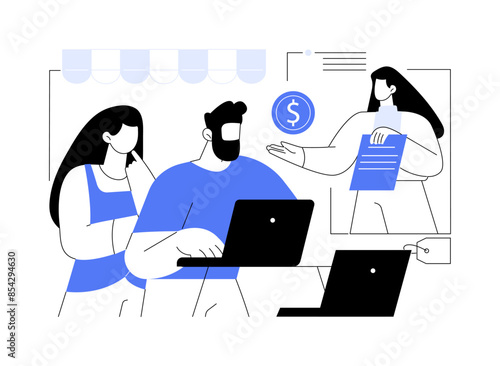 Buying on credit isolated cartoon vector illustrations.