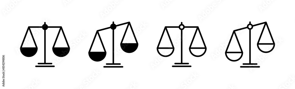 Scales icon set . Law scale icon. Justice sign Scales icon set . Law scale icon. Justice sign