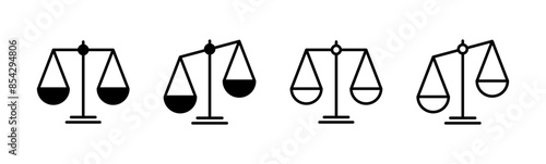 Scales icon set . Law scale icon. Justice sign