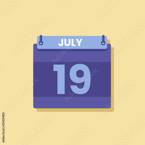 Calendar date month icon flat july vector