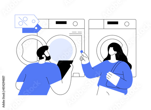 Choosing home appliance isolated cartoon vector illustrations.