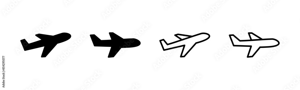 Plane icon set. Airplane icon vector. Flight transport symbol. Travel illustration. Holiday symbol Plane icon set. Airplane icon vector. Flight transport symbol. Travel illustration. Holiday symbol