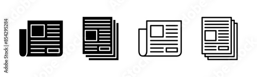 Newspaper icon set. news paper vector sign