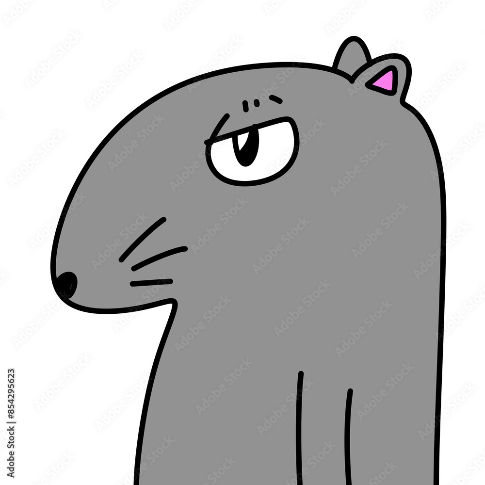 Obraz premium cute rat cartoon on white background