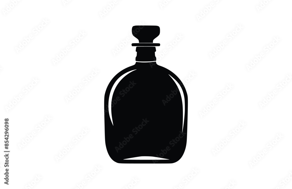 Flask black icon, isolated on white background. Vector illustration. Flask black icon, isolated on white background. Vector illustration.