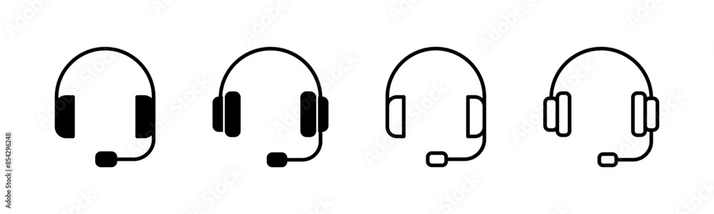 Headphone icon set. Headvector icon symbols Headphone icon set. Headvector icon symbols