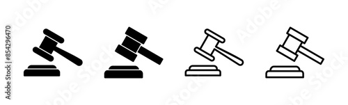 Gavel icon set. judge gavel icon vector. law icon vector. auction hammer