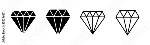 Diamond icon set. diamond gems vector icon.