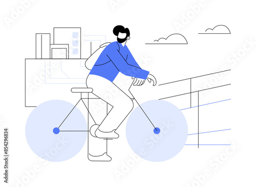 Cycling to work isolated cartoon vector illustrations.