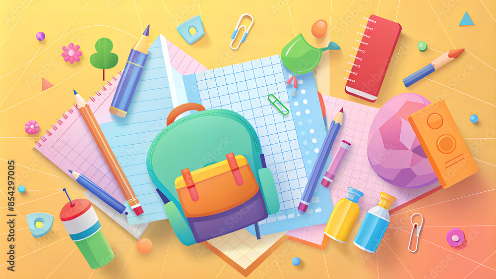back to school concept,drawings illustration ,AI generated back to school concept,drawings illustration ,AI generated