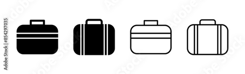 Briefcase icon set. suitcase icon. luggage symbol.