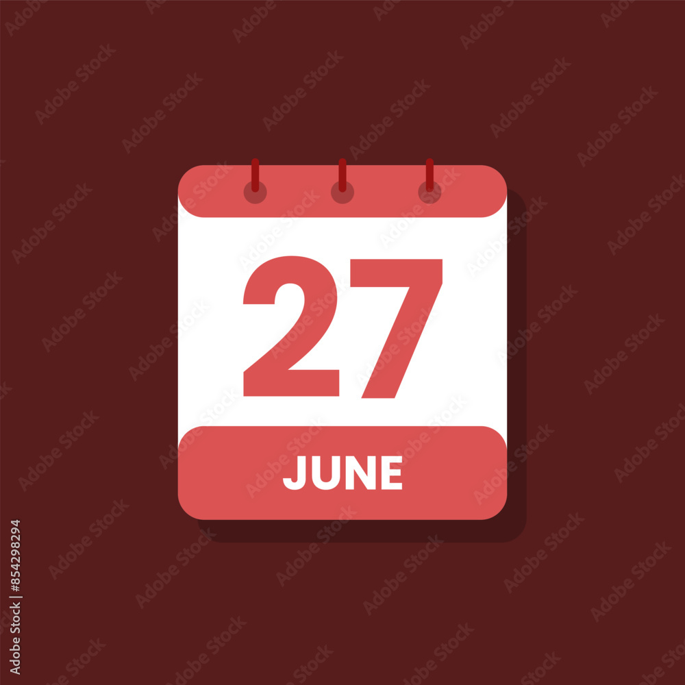 Calendar date month icon flat june vector Calendar date month icon flat june vector