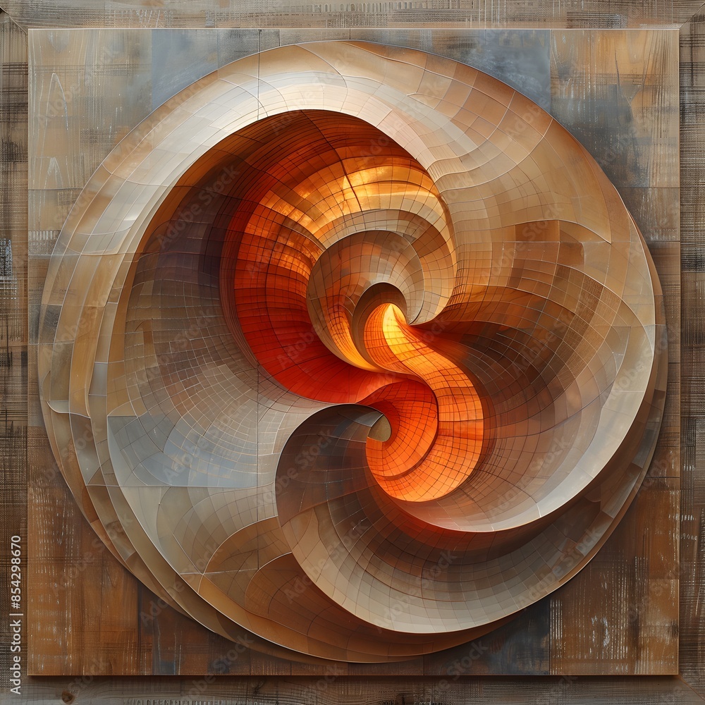 Fototapeta premium String Art, Historical Development, Develop a project that preserves historical significance., Isomatric View