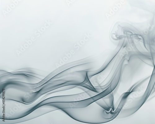 Abstract gray smoke, swirling mist, soft gradients, ethereal design, foggy background, contemporary style, copy space