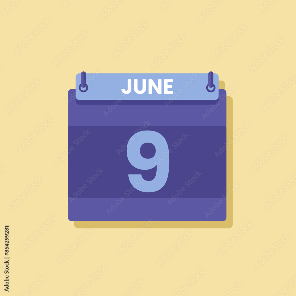 Calendar date month icon flat june vector Calendar date month icon flat june vector