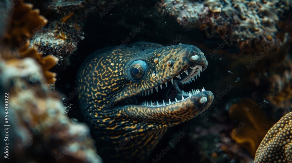 Moray Eel in Reef Moray Eel in Reef