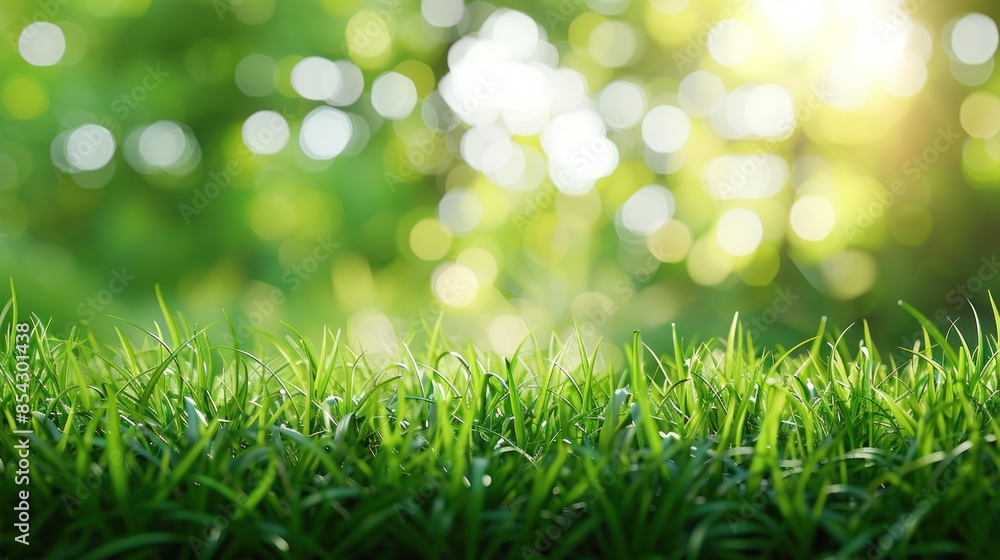A lush green field with a bright sun shining on it A lush green field with a bright sun shining on it