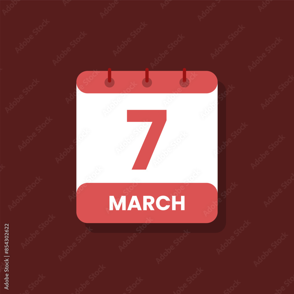 Calendar date month icon flat march vector Calendar date month icon flat march vector