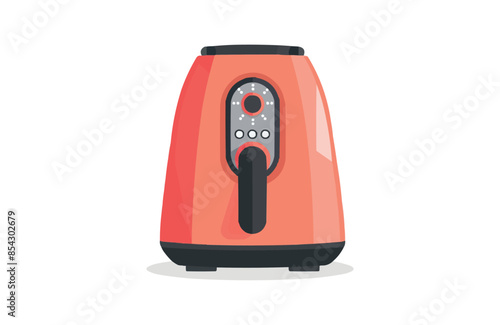 Colorful air fryer icon isolated on white background.